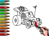 image BTS Racing Car Coloring